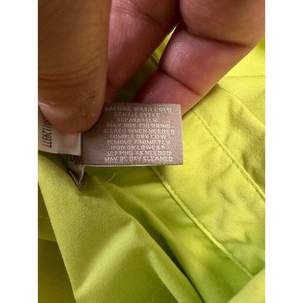 Chicos Lime Green Button Down Roll Up Long Sleeve Casual Blouse Size 2 US L - Picture 7 of 10